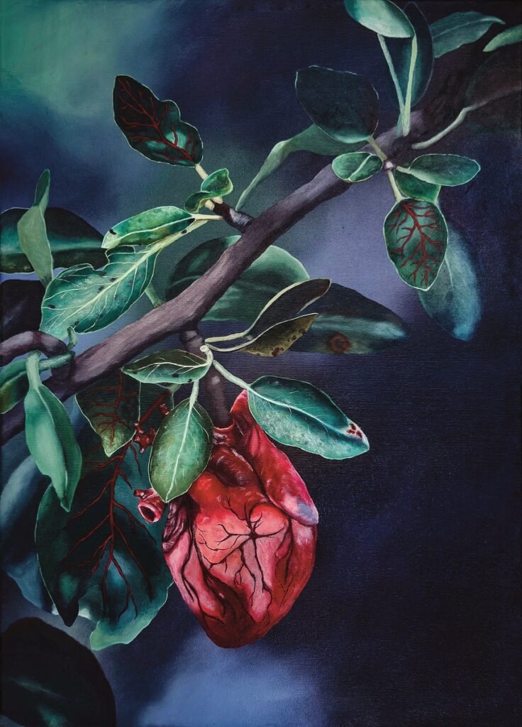 obraz serce na drzewie